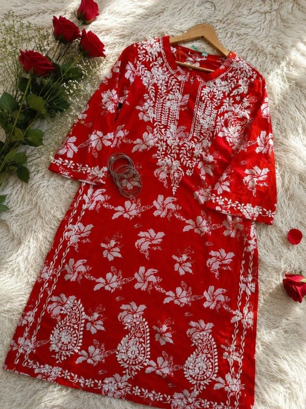 Chikankari printed kurti Set